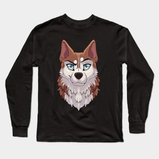 Confident / Cocky Expression Red Husky Long Sleeve T-Shirt